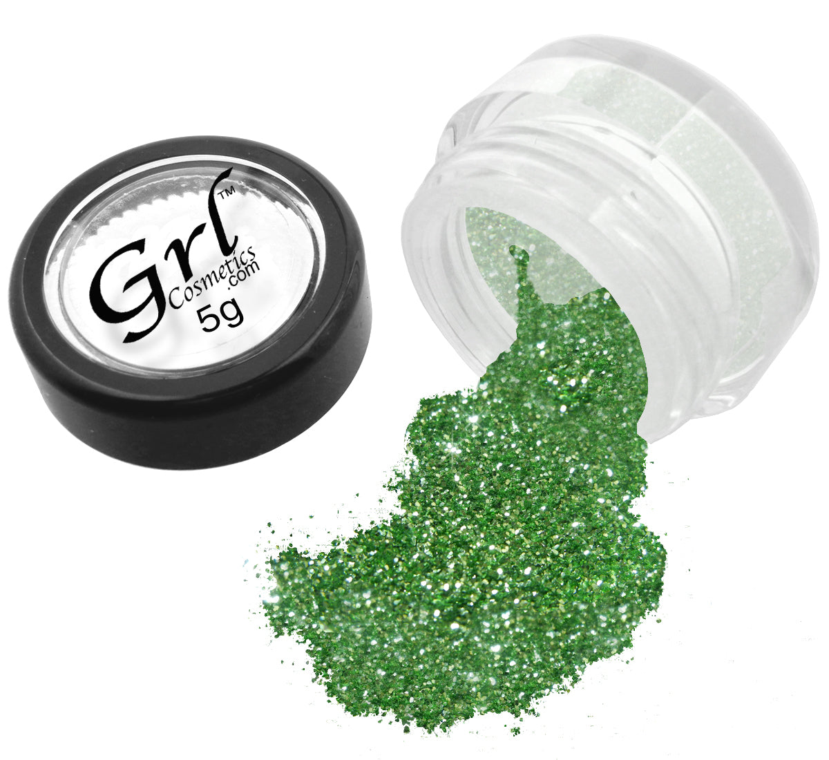 Brilliant Lime Green Glitter Eyeshadow GL02 Sea Green, 5 Gram Jar