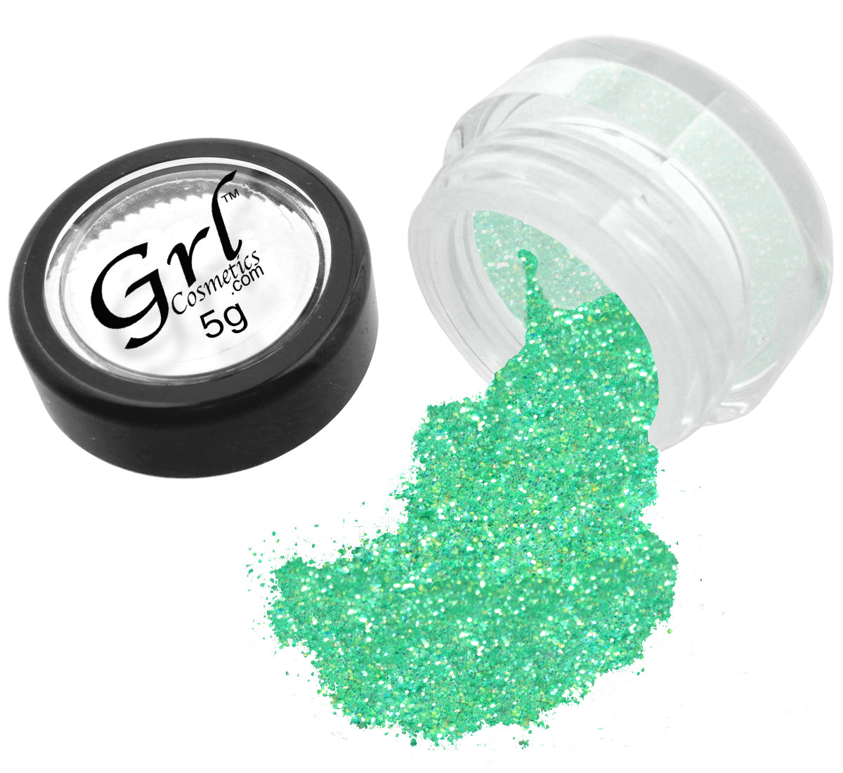 Pastel Green Loose Glitter GL06, 5 Gram Jar