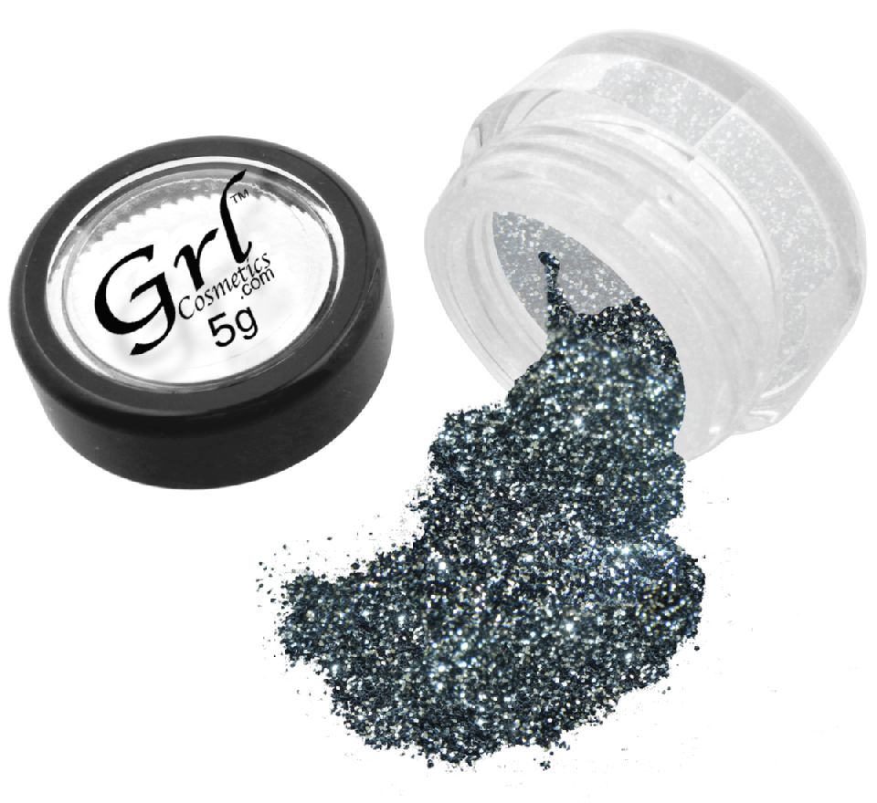 Black-Silver Glitter Eyeshadow Black Tie, 5g