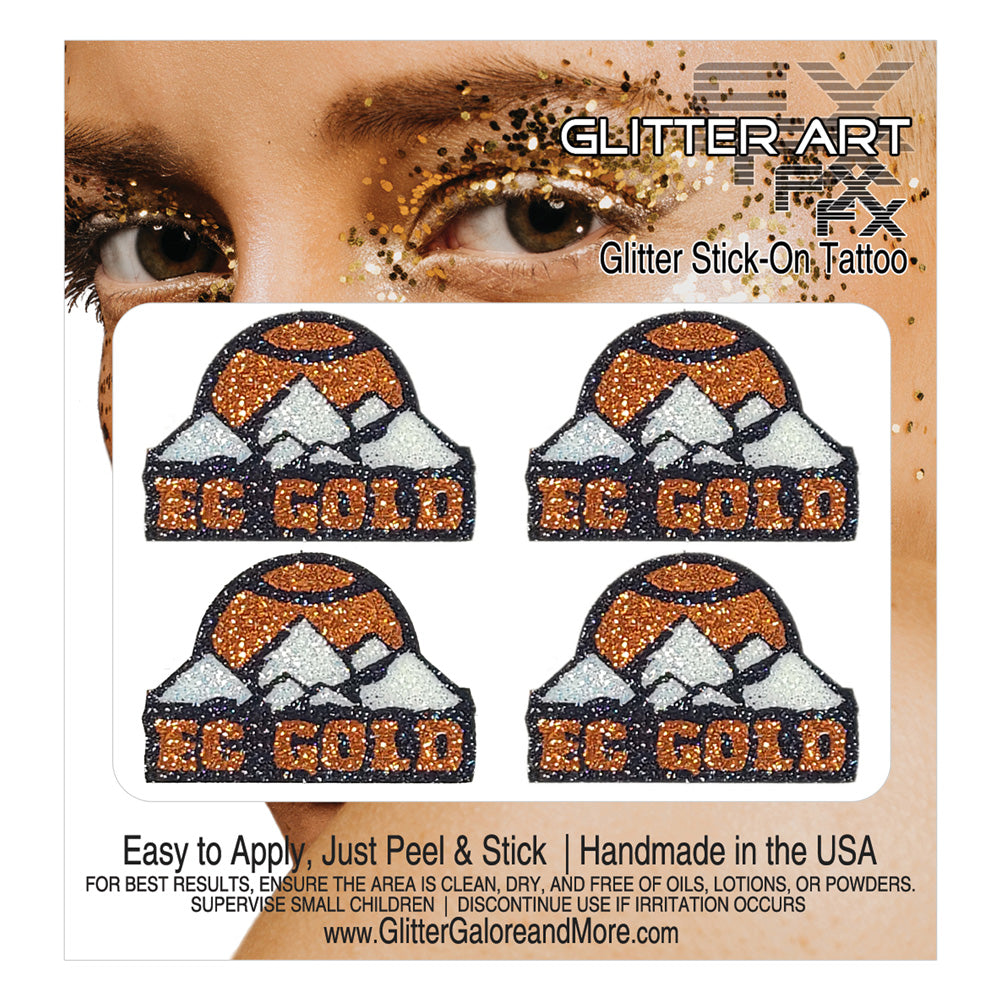 Elko County Gold Youth Basketball Custom Tattoo Stickers (4 Pieces)