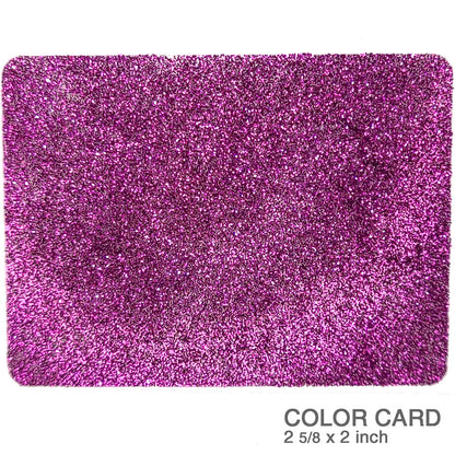 Violet bulk glitter color card.