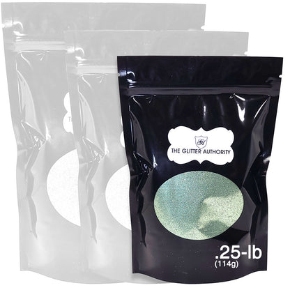 Sage green bulk glitter in extra fine .008 hex cut.  Available in a quarter- pound resealable bag.