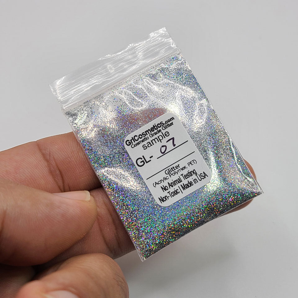 Silver Holographic Bulk Glitter - GL07 Silver Prism Extra Fine Cut .008"