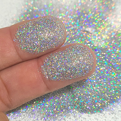Silver Holographic Bulk Glitter - GL07 Silver Prism