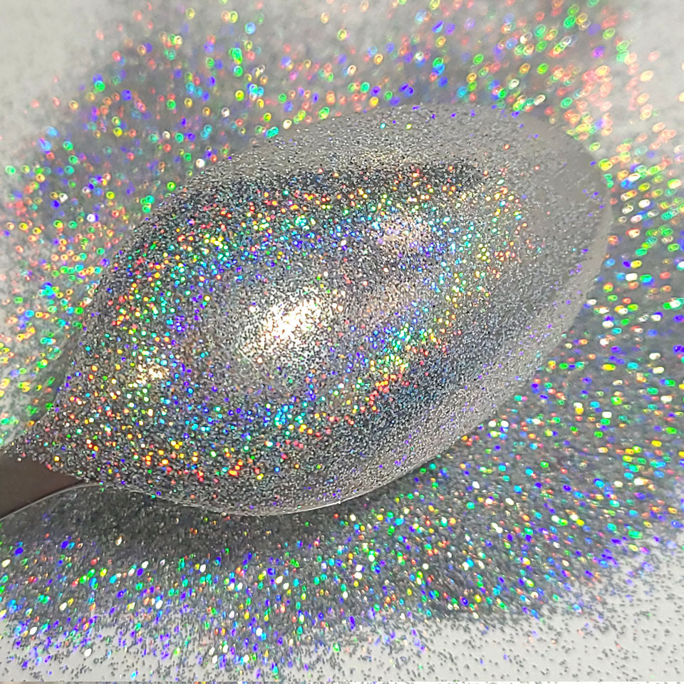 Silver Holographic Glitter Powder Silver Prism, 12 Gram Jar