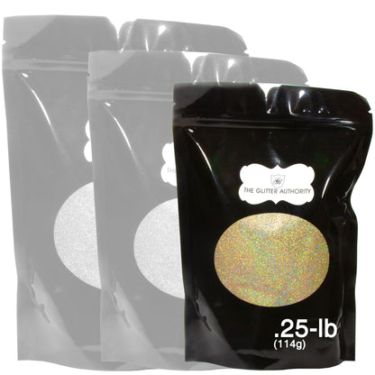 Gold Holographic Bulk Glitter - GL40 Gold Prism Small Cut .025"