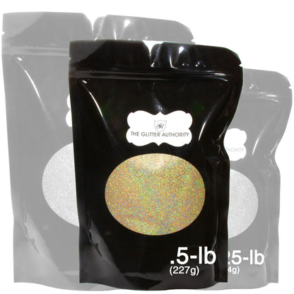 Gold Holographic Bulk Glitter - GL40 Gold Prism Small Cut .025"