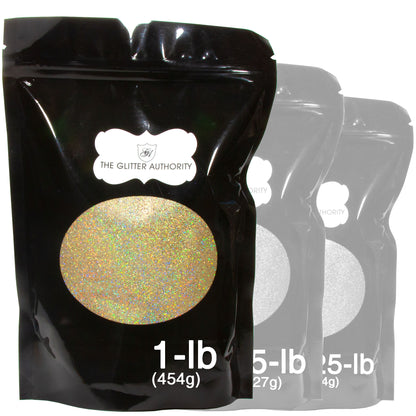 Gold Holographic Bulk Glitter - GL40 Gold Prism Small Cut .025"