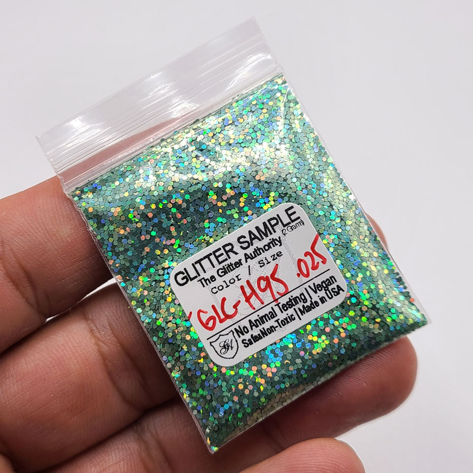 Green Holographic Bulk Glitter - GLC- H95 Small Cut .025"