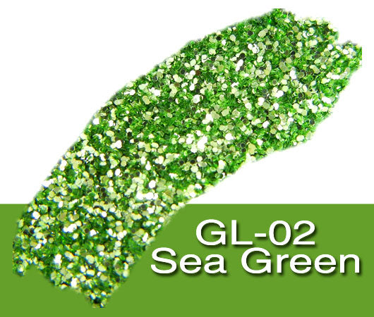 Glitter Sample (2g) in Extra-Fine Hex Cut Glitter:GL-02_Sea_Green