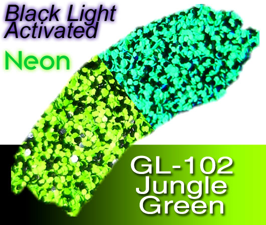 Glitter Sample (2g) in Extra-Fine Hex Cut Glitter:GL-102_Jungle_Green