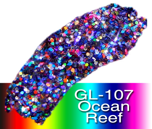 Glitter Sample (2g) in Extra-Fine Hex Cut Glitter:GL-107_Ocean_Reef