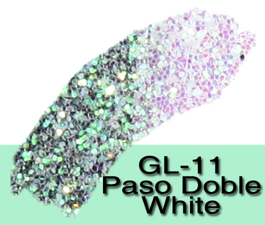 Glitter Sample (2g) in Extra-Fine Hex Cut Glitter:GL-11_Paso_Doble_White