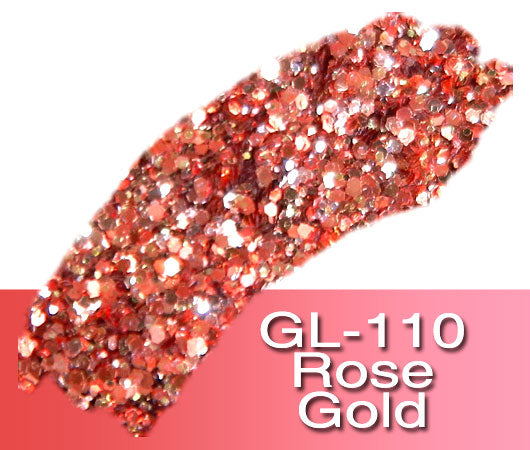 Glitter Sample (2g) in Extra-Fine Hex Cut Glitter:GL-110_Rose_Gold