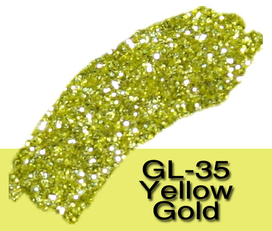 Glitter Sample (2g) in Extra-Fine Hex Cut Glitter:GL-35_Yellow_Gold