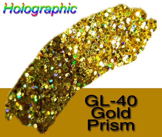 Glitter Sample (2g) in Extra-Fine Hex Cut Glitter:GL-40_Gold_Prism