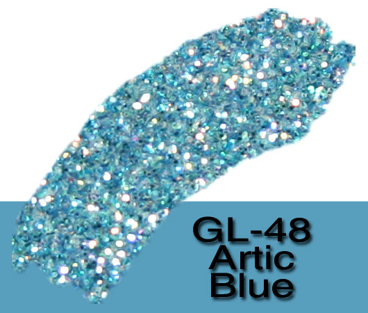 Glitter Sample (2g) in Extra-Fine Hex Cut Glitter:GL-48_Artic_Blue