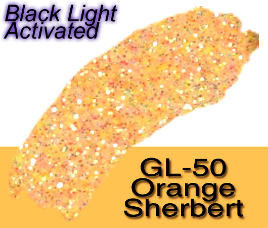 Glitter Sample (2g) in Extra-Fine Hex Cut Glitter:GL-50_Orange_Sherbet
