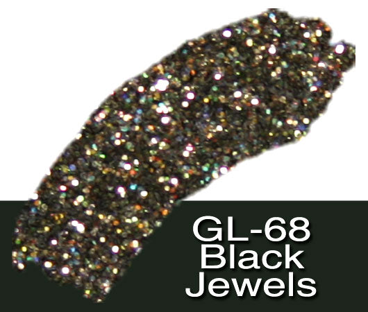 Glitter Sample (2g) in Extra-Fine Hex Cut Glitter:GL-68_Black_Jewels