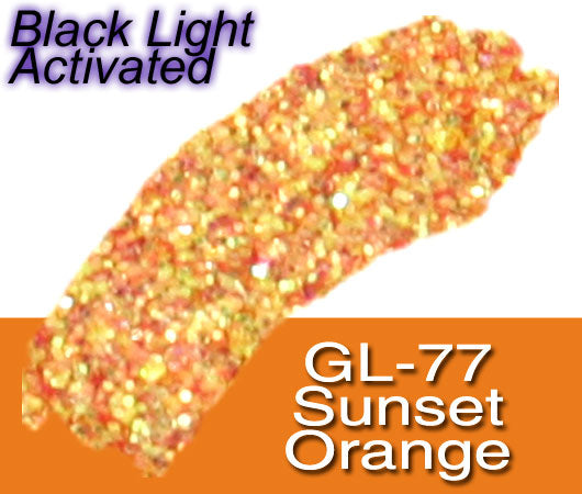 Glitter Sample (2g) in Extra-Fine Hex Cut Glitter:GL-77_Sunset_Orange
