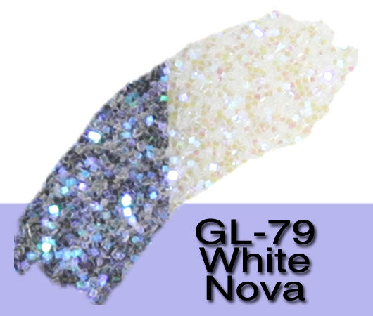 Glitter Sample (2g) in Extra-Fine Hex Cut Glitter:GL-79_Nova_White