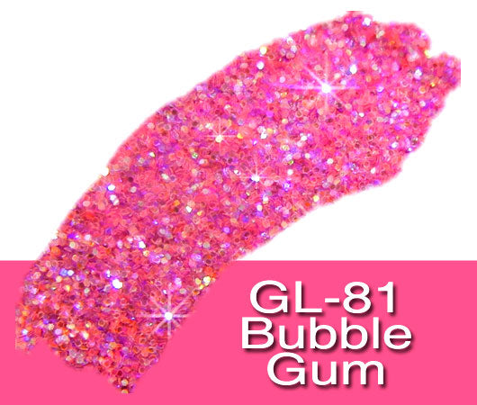 Glitter Sample (2g) in Extra-Fine Hex Cut Glitter:GL-81_Bubble_Gum