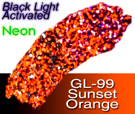 Glitter Sample (2g) in Extra-Fine Hex Cut Glitter:GL-99_Sunset_Orange