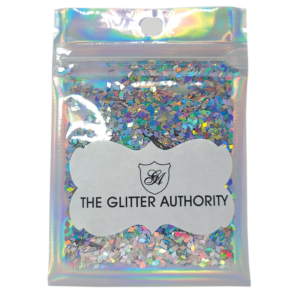 Glitter Confetti Diamonds - Holographic Silver –