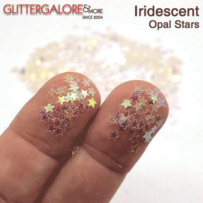 Glitter Confetti Stars - Iridescent Opal