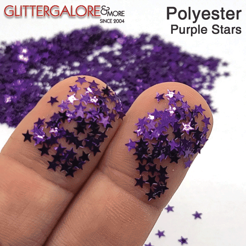 Glitter Confetti Stars - Purple