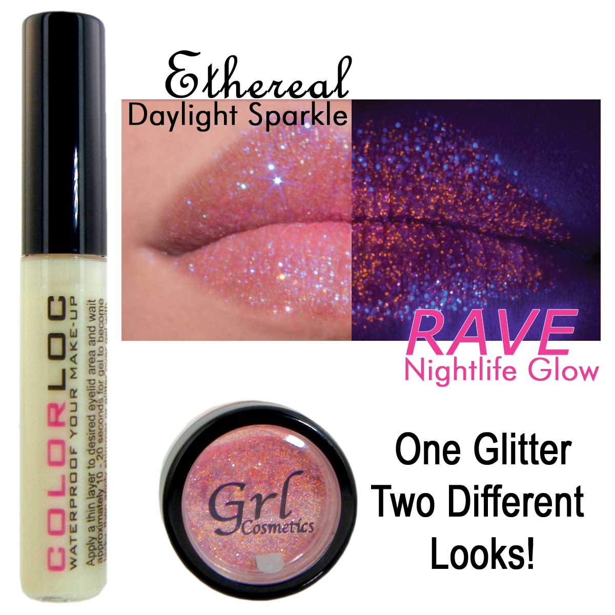 Glow Glitter Lips - Bubblegum Pink