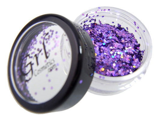 Grl Cosmetics Mardi Gras Xtra Large Purple Holographic Glitter, 10g