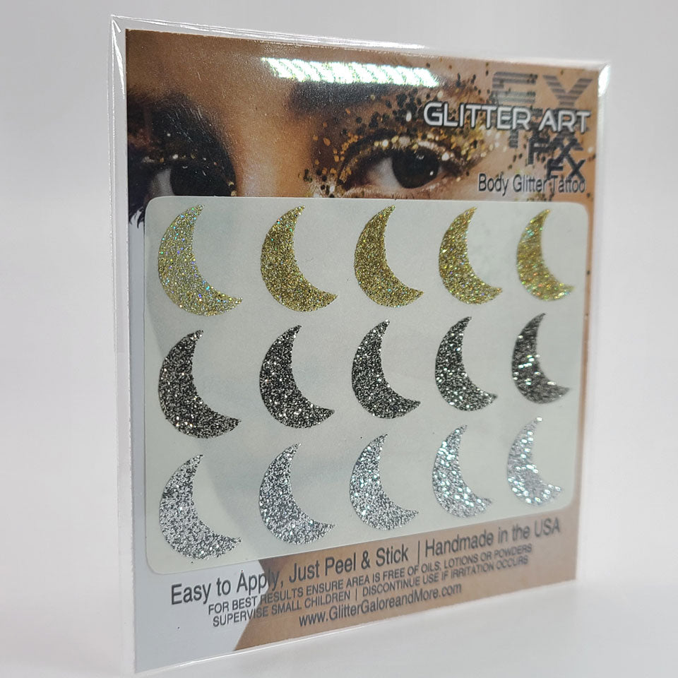 Moon Glitter Stickers - .75 inches