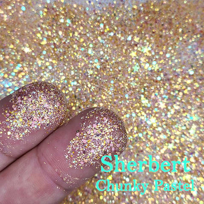 Chunky Pastel Glitter, 6 Piece Set