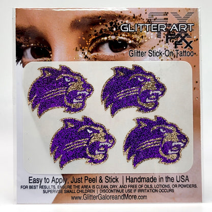 Wester Carolina University WCU Catamount Logo Tattoo Stickers, 4pcs