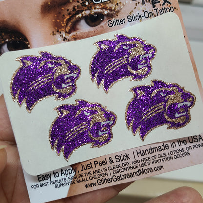 Wester Carolina University WCU Catamount Logo Tattoo Stickers, 4pcs