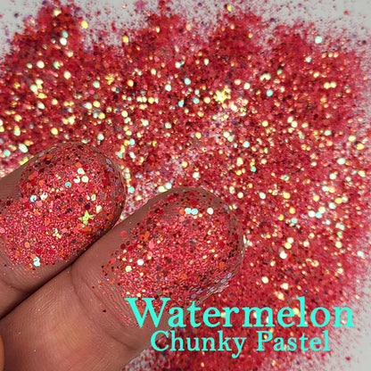 Chunky Pastel Glitter, 6 Piece Set