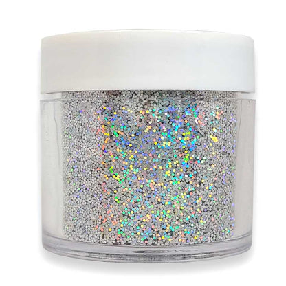 Silver Holographic Glitter, Fine (.015") Hex Cut